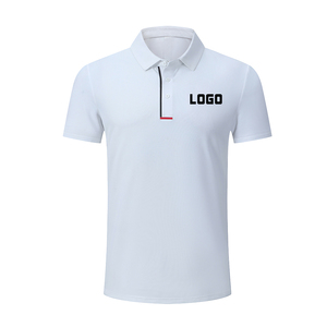 Polo de manga corta de alta calidad con logotipo personalizado y diseño sólido en blanco de secado rápido cómodo unisex - Product Image 3