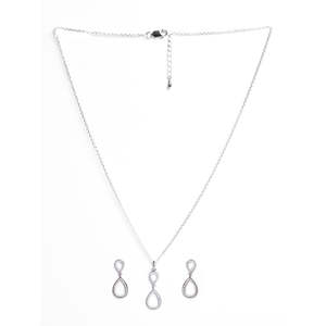 Juego de Joyería Nupcial Clásico Silver Serenity Chapado en Oro con Circonita Corte Pera y Diamante en Oro Rosa para Regalo, Ideal para Bodas y Fiestas - Product Image 4