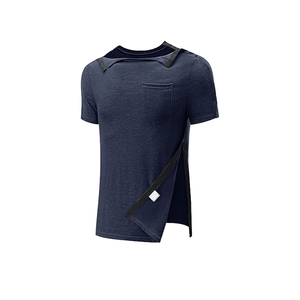 Batas de paciente 100% algodón jersey con abertura completa, fáciles de poner y quitar, para pacientes postrados en cama, postoperatorios, de uso hospitalario no removible. - Product Image 2