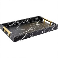 Bandeja de Servir de Mármol de Lujo, Ecológica, Duradera, Grabada a Mano, Elegante y Muy Solicitada, para Decoración de Mesa de Centro o Desayuno