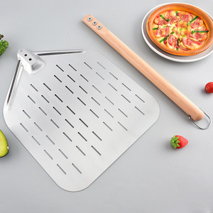 Pelles <span class=keywords><strong>à</strong></span> <span class=keywords><strong>pizza</strong></span> perforées résistantes aux hautes températures <span class=keywords><strong>pour</strong></span> fours <span class=keywords><strong>à</strong></span> bois traditionnels et grilles <span class=keywords><strong>à</strong></span> <span class=keywords><strong>pizza</strong></span> électriques modernes - Product Image 2