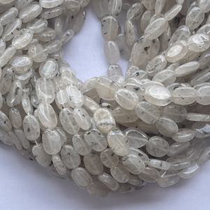 ลูกปัดพลอยเทียมทรงรีเรียบทำจากแร่ควอตซ์สีขาวดำธรรมชาติขนาด6มม. 8มม. 10มม. แบบ DIY สำหรับทำเครื่องประดับ Alibaba ใหม่ - Product Image 2