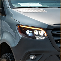 Pour Mercedes Sprinter 2018-2023 W907, design style GLS, boîtier noir, projecteur bi-lentille LED, paire de phares, mise à niveau Plug and Play