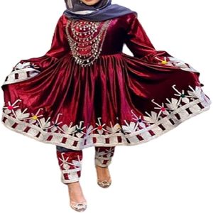 ชุดเดรสอัฟกันสีดำงานทำมือสวยงามมีเชือกผูกที่มีเสน่ห์ในอัตราการขายส่งและ MOQ ต่ำปักมือล่าสุดสำหรับผู้หญิง - Product Image 2