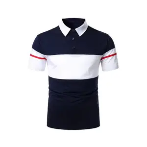 Wholesale Custom Logo Polo Shirt Cotton Men's Type Polo T Shirts Patchwork Design Casual Supplier Polo Shirt OEM High Quality