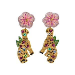 Boucles d'oreilles pendantes de luxe brodées à la main avec des perles, magnifiquement personnalisées, bijoux de cocktail multicolores - Product Image 5