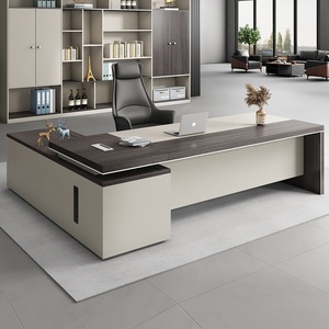 Premium Solid Mahogany Executive <b>Desk</b> <b>Large</b> Contemporary Workspace Table with Easy Assembly System - Product Image 2