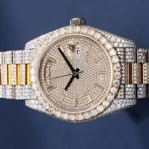 Montre Moissanite Diamond Style Hip Hop avec nouveau design entièrement glacé avec Vvs Clarity montres-bracelets pour hommes femmes - Product Image 5