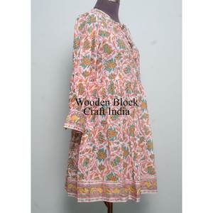 Robe imprimée, robe midi décontractée pour un usage quotidien, belle robe en coton imprimé à la main indienne pour femmes, robe mi-longue à motifs - Product Image 4