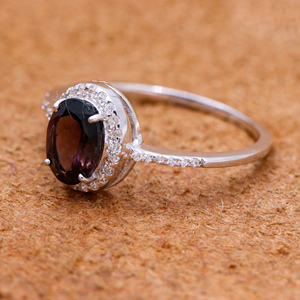 Anillo hecho a mano de Plata de Ley 925 de alta calidad, diseño moderno único, turmalina Real, circonita cúbica, piedra preciosa, boda certificada IGI - Product Image 5