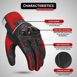 Diseño por encargo Guantes de moto de bajo precio Alta calidad Más vendidos Guantes de moto al por mayor Hechos en Pakistán - Product Image 2
