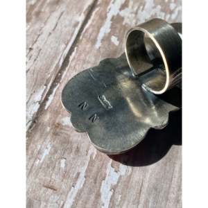 Nelson Johnson Bezel <b>Set</b> Coral & <b>Sterling</b> <b>Silver</b> Cluster <b>Ring</b> Size 8.5 - Product Image 5