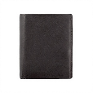 Vintage 521-1 <b>RFID</b> Genuine Leather Short <b>Wallet</b> Unisex Striped Pattern Open Closure Polyester Lining Button Closure - Product Image 1