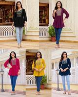 Hauts courts A-Line à séchage rapide en satin épais à imprimé floral Style doux pour le bureau et une tenue régulière