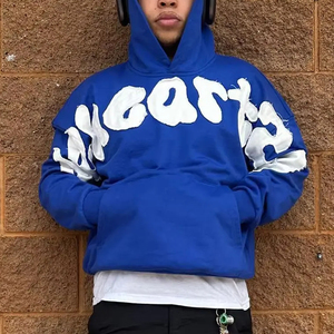 Best Price Low MOQ Custom Manufacturer <b>Men</b> Boxy Fit <b>Pullover</b> <b>Men</b> Hoodies Distressed Embroidery Unique Design Autumn Winter Wear - Product Image 6