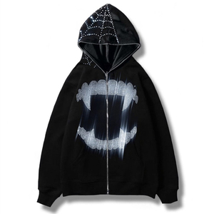 Sudadera con capucha con cremallera personalizada de gran tamaño del fabricante Vintage estilo lavado ácido 100% algodón térmico de invierno para diseño de estampado Puff para hombres Wome - Product Image 5