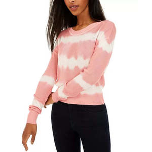 Maglione rosso tie-dye con scollo rotondo Crave Fame Junior da donna, taglia media - Product Image 1