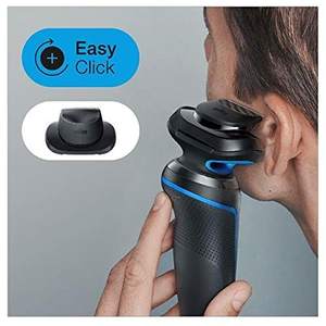 Rasoir électrique étanche IPX7 pour homme avec tondeuse, sans fil, rechargeable, rasoir à grille bleue, rasoir rotatif à double lame, de rechange - Product Image 2