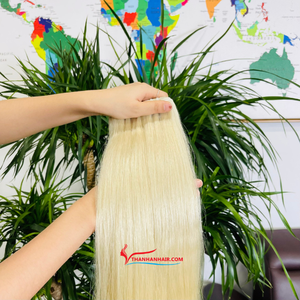 การลดราคาครั้งยิ่งใหญ่ของ2024!!! ผมต่อแบบตรงสีบลอนด์ผลิต100% คนเวียดนามผมไม่หลุดไม่พันกัน - Product Image 4