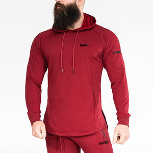 Scoop Bottoms Men Zipper <b>Hoodies</b> Side Split <b>Hoodies</b> with Hidden Sleeve Pockets - Product Image 3