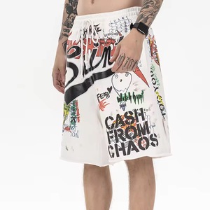 High Quality Eco-Friendly Quick Dry Drawstring Waist Running Solid Color <b>Jogging</b> Painted LOGO 5 Inch <b>Men's</b> <b>Shorts</b> Custom - Product Image 5