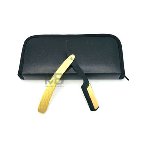 Rasoir manuel professionnel en acier inoxydable pour hommes avec lame unique pour la coupe de la barbe et le toilettage du barbier - Product Image 1