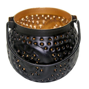 Plateau ovale en métal de fer marron fait à la main avec 3 supports votifs pour la décoration de pot de bougie de Noël dans le salon - Product Image 5