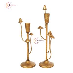 Ensemble de 2 bougeoirs de décoration de table en plaqué or pour la maison et Noël Bougeoir unique pour l'intérieur et l'extérieur - Product Image 3