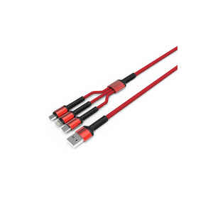 Netzy LC93 Cable de Carga Rápida 3 en 1 Compatibilidad Universal Multi USB Rojo - Product Image 1