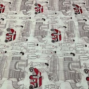 Trabajo de bordado multicolor de algodón cambric puro para disfraces, tela de material Kurti - Product Image 3