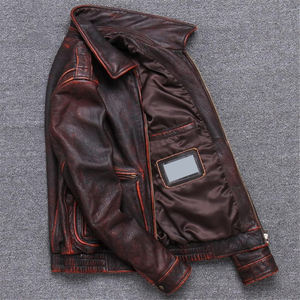 Veste en cuir élégante pour homme, matière de haute qualité, coupe confortable pour un usage quotidien, les voyages et la mode en plein air - Product Image 2