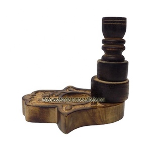 Handmade Durable Aromatic Wooden Hamsa Hand Backflow Incense Cone Dhoop Burner Modern Reverse Flow Waterfall Fountain Smoke - Product Image 3