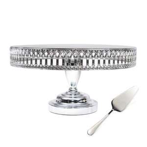 Soportes para pasteles de aluminio de diseño personalizado con detalles intrincados para presentaciones de postres de primera calidad en eventos especiales - Product Image 3