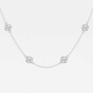 Collier de luxe en diamant rond de 400 carats cultivé en laboratoire, en or blanc 14 carats, bijoux fins faits à la main - Product Image 1