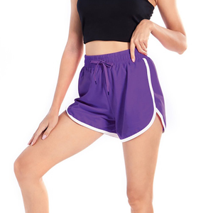 Custom Logo High-Waist Women's Gym Fitness Yoga Shorts Seamless Spandex/Nylon Solid Pattern Elastic Waist Closure Four-Way - Product Image 4