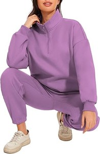 Conjunto Deportivo de Felpa para Mujer, Estampado, Informal, Transpirable, para Invierno, Uso Diario, Elástico y Cómodo - Product Image 4
