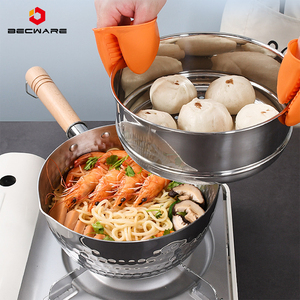 Olla auxiliar para alimentos, olla antiadherente, olla pequeña para comer para una sola persona, olla de fondo plano para nieve de acero inoxidable, olla para Fideos domésticos - Product Image 2