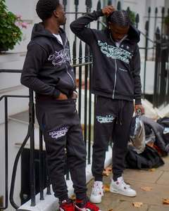 Vêtements pour hommes lourds sweats à capuche sweats cassés pull planète Streetwear survêtements bouffée impression à capuche pour hommes - Product Image 5