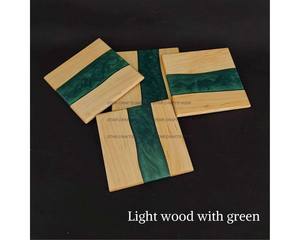 Epoxy Resin Square Best <b>Coaster</b> and Acacia Wood Stand Eco Friendly Luxury Solid Acacia Wood and Epoxy Resin Craft Tea <b>Drink</b> - Product Image 2