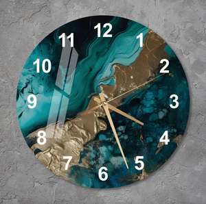 Horloge Murale Antiquité Moderne, Design Art Déco, Aiguille Magnétique à Piles, Affichage Surdimensionné, Résine, Bois, pour Salon, Quartz - Product Image 3