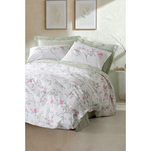 Juego de Funda Nórdica Doble Olina Green, Algodón Egipcio, Franela, Patrón Floral Tejido, Juego de Ropa de Cama de 4 Piezas para Cama King/Twin, para Hogar, Cama, Sofá - Product Image 1
