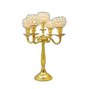 Candélabre à 3 bras en métal de conception étrangère pour la décoration de fête et d'événement à la maison pièce maîtresse en métal pur disponible en gros - Product Image 2