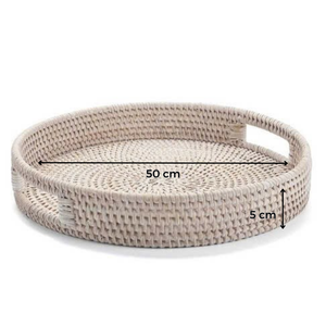 Elegante Bandeja de Servicio Moderna Decorativa de Ratán Tejido a Mano, Ecológica, Hecha a Mano en Vietnam, Desechable - Product Image 6