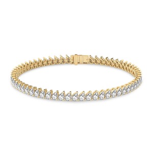 Bracelet tennis intemporel en diamants de laboratoire poire 4 carats, couleur F-G, clarté VS, 65 diamants, or massif 14K, ligne classique étincelante - Product Image 3