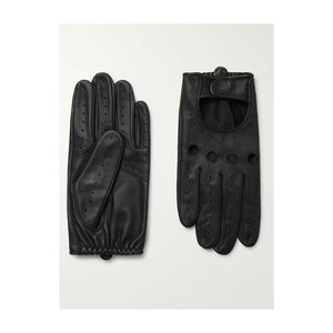 Gants en cuir de vache véritable noir unisexe de haute qualité en gros pour le cyclisme, la moto, la conduite, compatibles avec les écrans tactiles, ajustables - Product Image 3