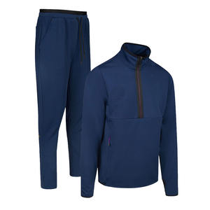 Ropa Deportiva Informal de Verano y Ropa de Gimnasio, Sudaderas y Pantalones de Cuello Alto de Poliéster/Algodón Sólido para Hombre - Product Image 1