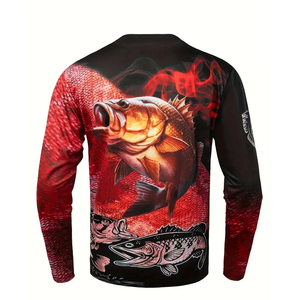 Camisas de manga larga de pesca transpirables de secado rápido personalizadas camisetas de polo de pesca camisa de hombre logotipo personalizado de secado rápido de fábrica - Product Image 3