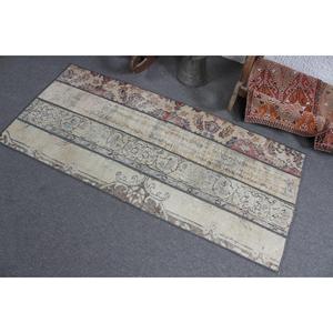 พรมวินเทจสไตล์ตุรกี ขนาด 2.3x5.1 ฟุต พรมลายพรางสีน้ำตาลทำจากขนสัตว์ - Product Image 4