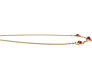 สร้อยคอเพชรและทับทิมรูปดาวย้อนยุควินเทจสร้อยคอชุบทอง18K สีเหลืองจริงสำหรับผู้หญิงเครื่องประดับแฟชั่นสำหรับงานแต่งงาน - Product Image 1