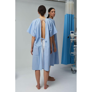 Delantal de paciente médico con correas ajustables y cómodo delantal de paciente de hospital de tela de algodón con espalda fácil de atar - Product Image 6